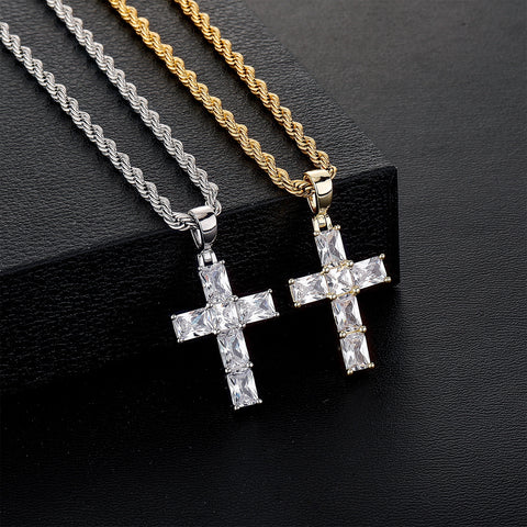 Diamond Celestial Cross Pendant Chain