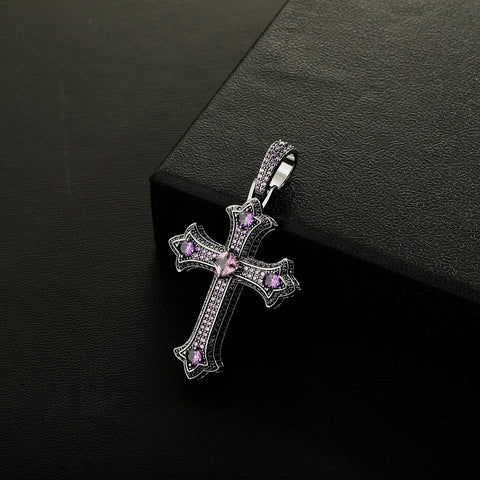 Pavé Diamond Cross Pendant Chain