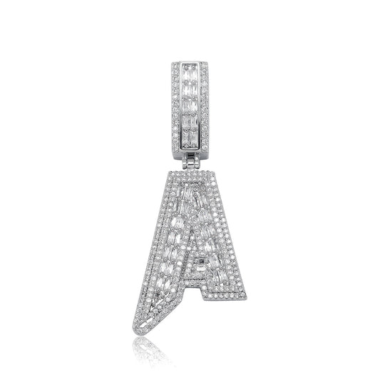 Sparkling Diamond Baguette Pendant Chains