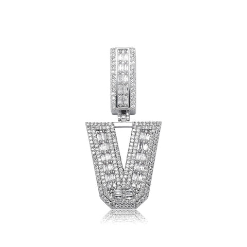 Sparkling Diamond Baguette Pendant Chains