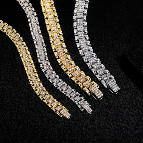 Diamond Watch Band Link Bracelet