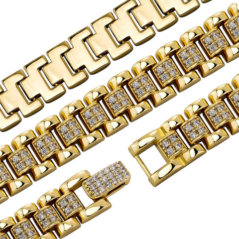 Diamond Watch Band Link Bracelet