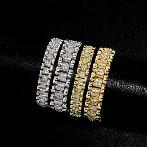 Diamond Watch Band Link Bracelet