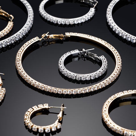 Classic Diamond Hoop Earrings