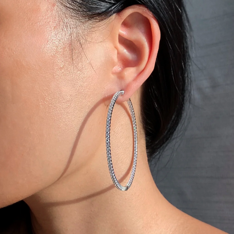 Classic Diamond Hoop Earrings