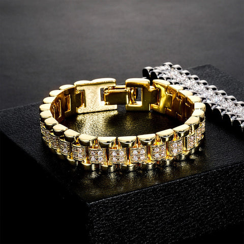 Diamond Watch Band Link Bracelet