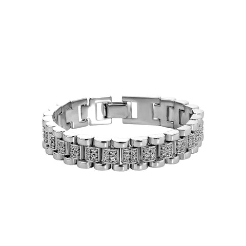 Diamond Watch Band Link Bracelet