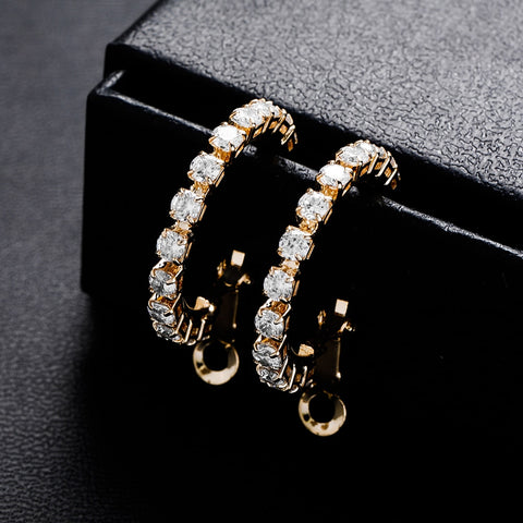 Classic Diamond Hoop Earrings