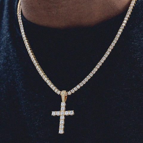 Diamond Micro Cross Pendant Chain